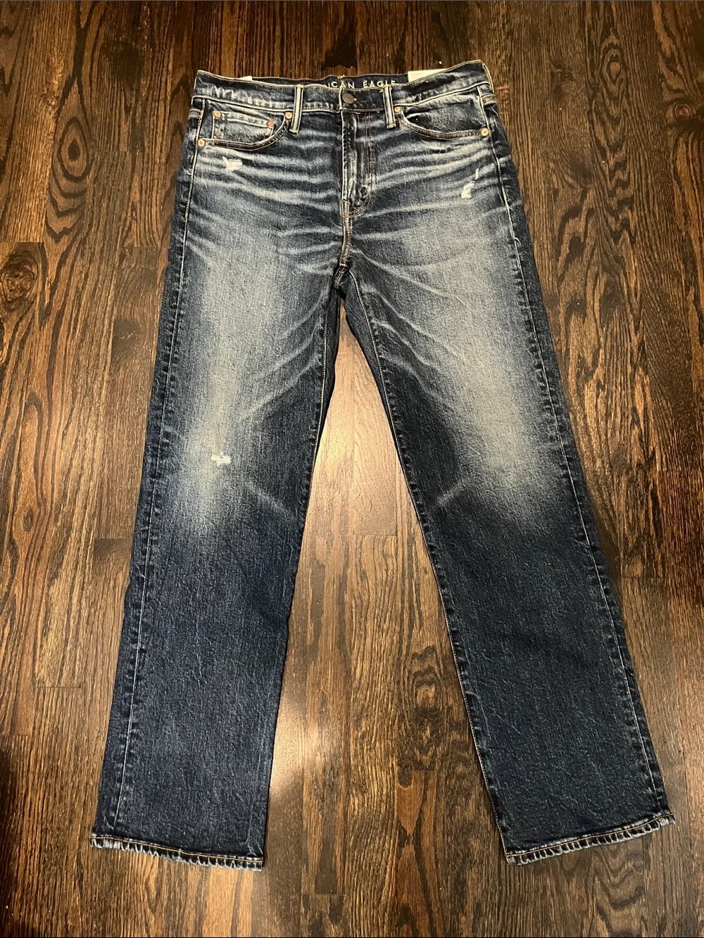 American Eagle NWT Easy Flex Relaxed Straight After Midnight Men’s Jeans 32/34 - Picture 1 of 4